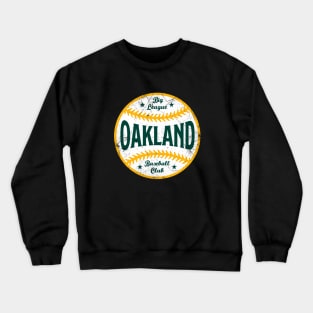 Oakland Retro Big League Baseball - Green Crewneck Sweatshirt